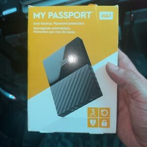 WD My Passport 3TB External Hard Drive - Black/Yellow Packaging NEW